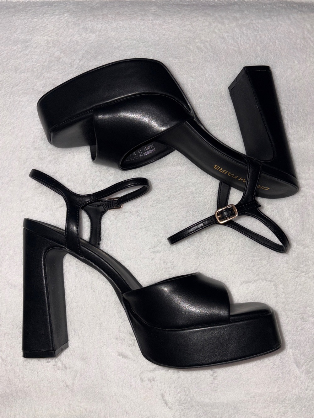 Dream Pairs Black Open-Toe Slingback Block Heels